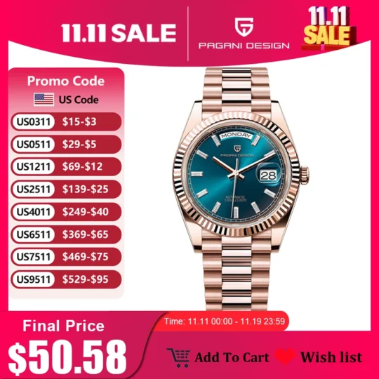 PAGANI DESIGN DD36 Men's Watches Rose Gold Luxury Automatic Watch For Men Mechanical Wristwatches Sapphire Mirror Clock Gift Man - AliExpress 1511