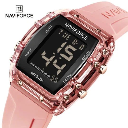 NAVIFORCE Watches for Woman LCD Digital Movement Female Clock Fashion 50m Waterproof Silicone Band Sport Electronic Wristwatches - AliExpress